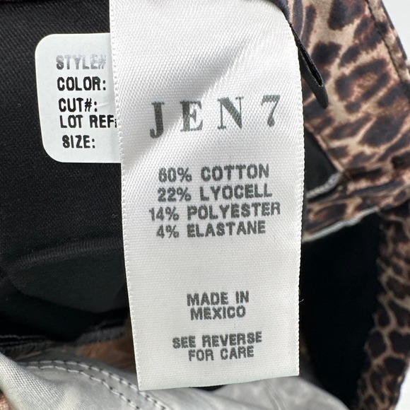 Jen 7 by 7 for all Mankind Ankle Skinny Leopard Print Jeans Size 26 Plus NWT - Picture 3 of 4